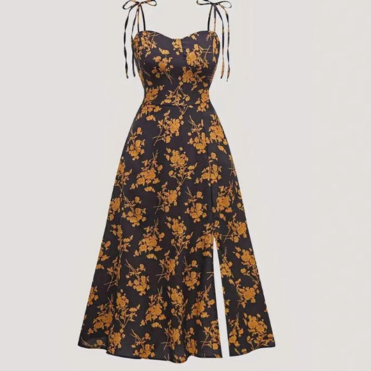 Waist-tight Sexy Floral Slimming Sling Dress
