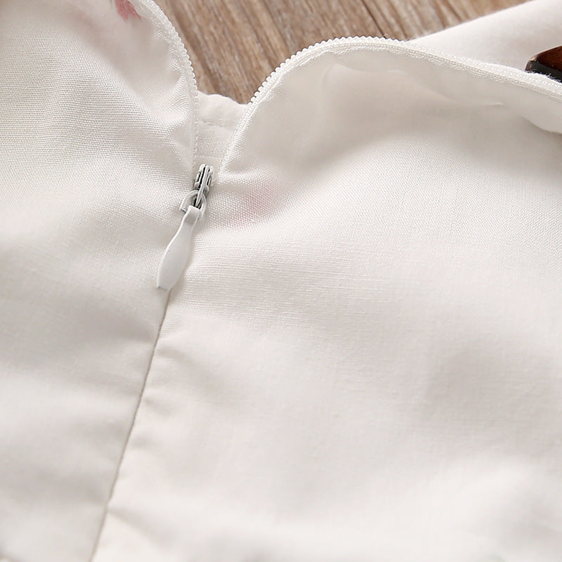 Floral Embroidered Skirt With Small Flowers