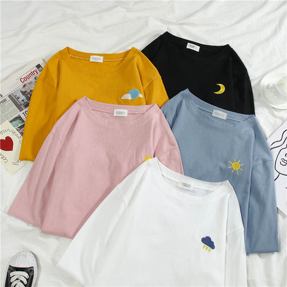 A super - sleeved black cec top for autumn