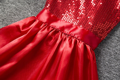 Christmas white fleece bow dress