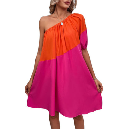 Summer Ins Short Sleeve Mid-length Small Hem A- Line Skirt