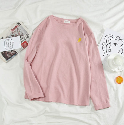 A super - sleeved black cec top for autumn