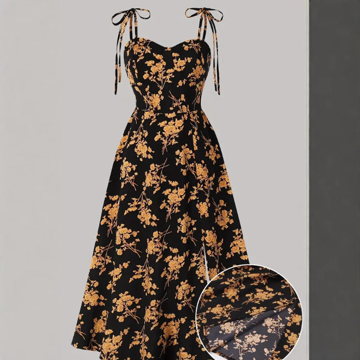 Waist-tight Sexy Floral Slimming Sling Dress