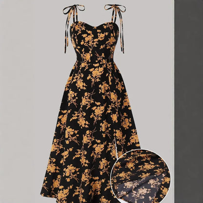 Waist-tight Sexy Floral Slimming Sling Dress