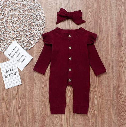 Abby Romper Jumpsuit with Matching Hair Bow