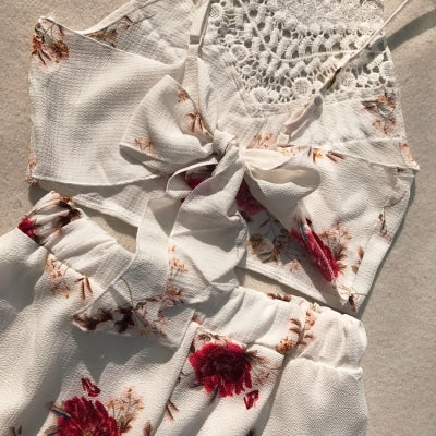 Fashion Printed Camisole Ruffled Shorts Suit Two-Piece