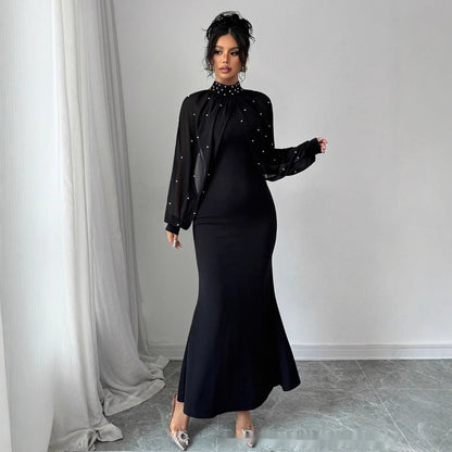 Women's Autumn Lace Panel Bodycon Dress