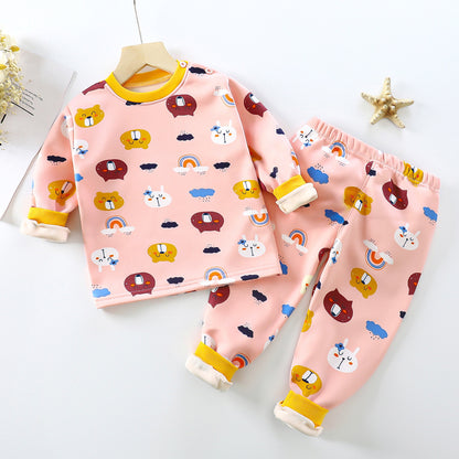 Children Velvet Thermal Underwear Suit