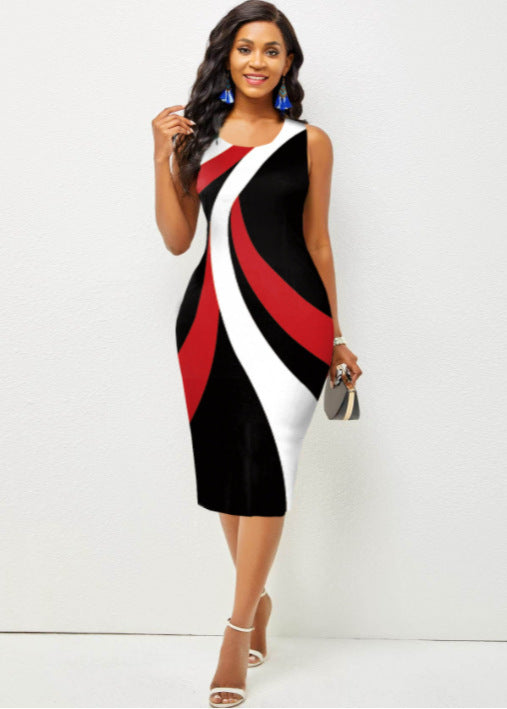 Women's Autumn And Winter Long Sleeve Hip Print Dress